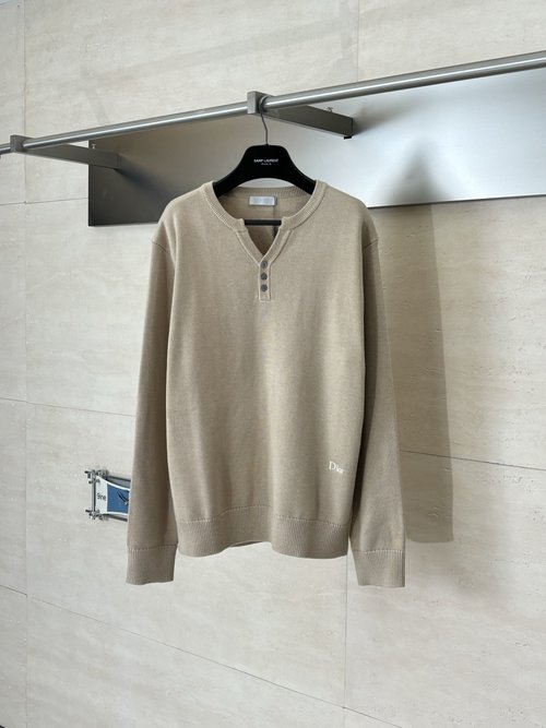 Dior Three-Button Wool-Blend Knitted Pullover