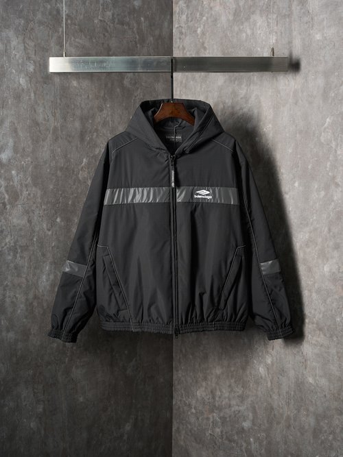 Balenciaga Embroidered Reflective Logo Puffer Coat with Features