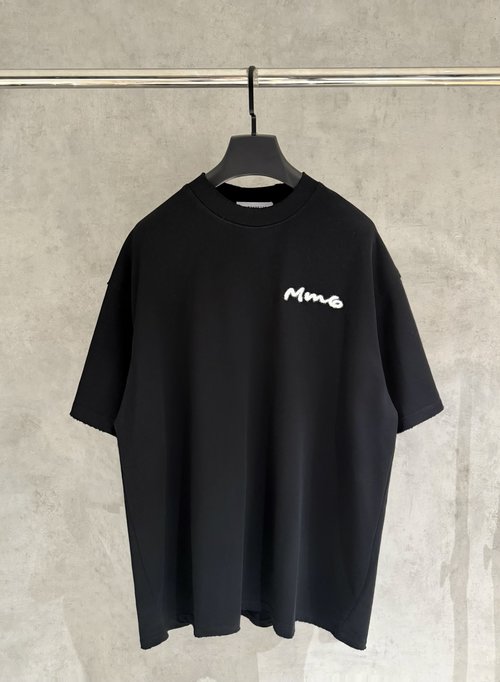 Maison Margiela Heavyweight Double-Shirt Fabric Tee with High-Density Embroidery