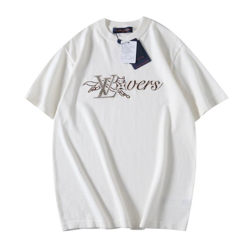 Louis Vuitton Luxury Fox Embroidery Knit Short Sleeve Sweater