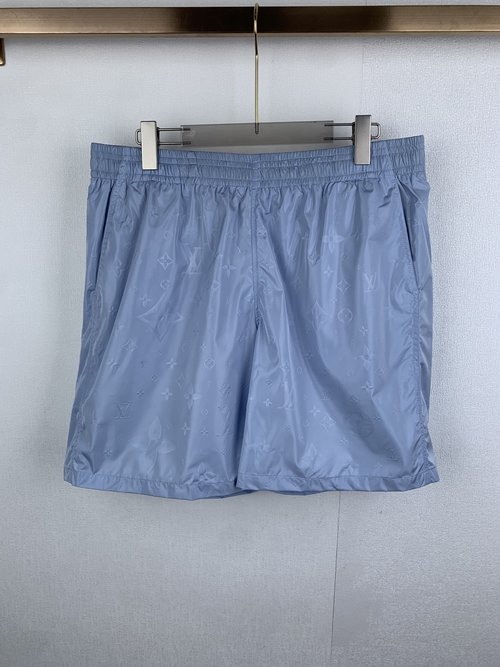 Louis Vuitton Embossed Logo Beach Shorts with Custom Fabric