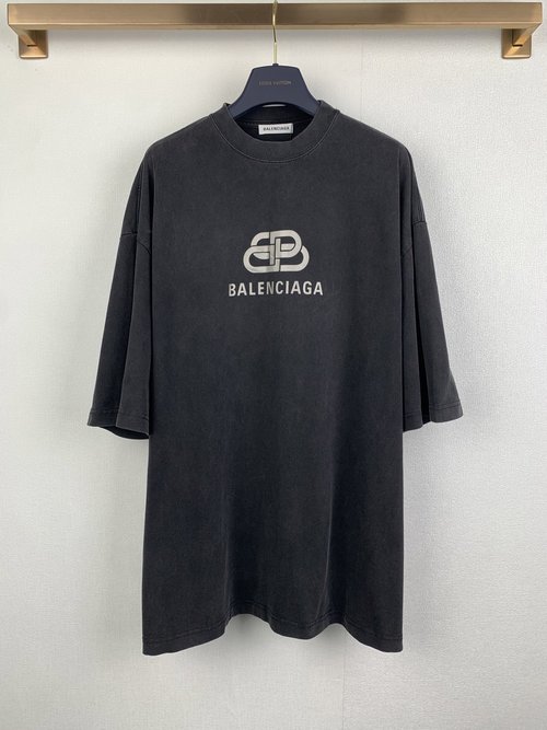 Balenciaga Cotton Short Sleeve T-Shirt with Logo Print