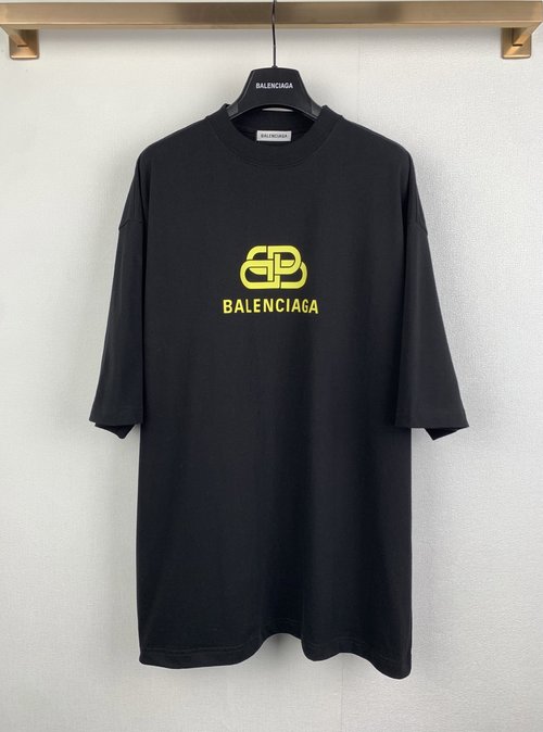 Balenciaga Cotton Short Sleeve T-Shirt with Logo Print