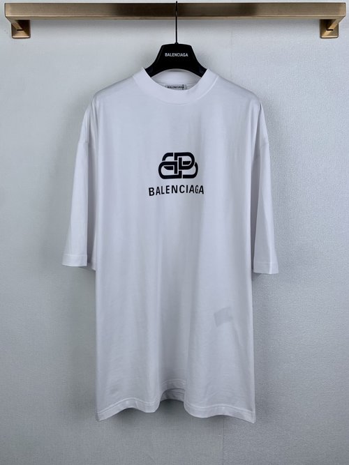 Balenciaga Cotton Short Sleeve T-Shirt with Logo Print