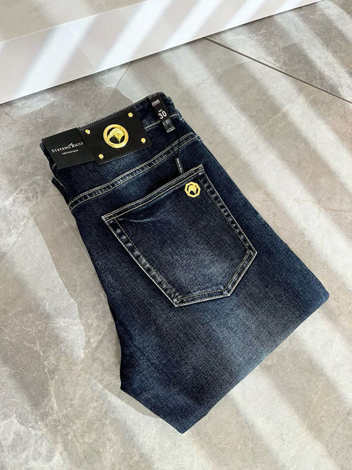 Stefano Ricci Exclusive Fabric Jeans with Eagle Logo