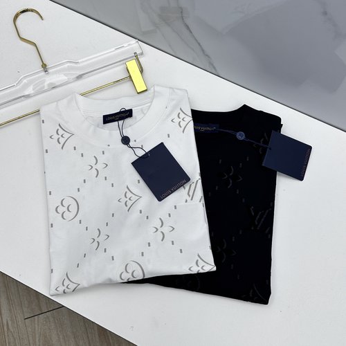 Louis Vuitton Printed Flocked Short-Sleeve T-Shirt with Retro Touch