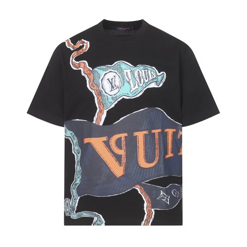 Louis Vuitton Custom Fabric Short Sleeve T-Shirt with Logo