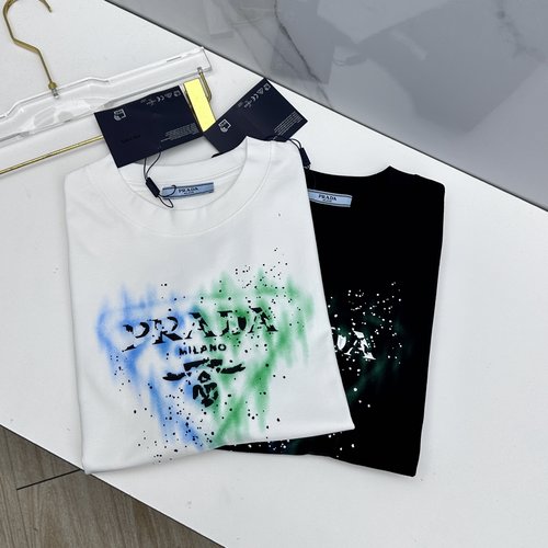 Prada Printed Short-Sleeve T-Shirt with Vintage Modern Collision