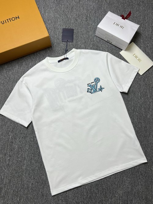 Louis Vuitton Short-Sleeved T-Shirt in Black and White