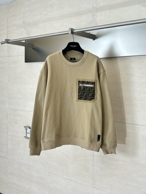 Fendi Letter Jacquard Pocket Hoodie