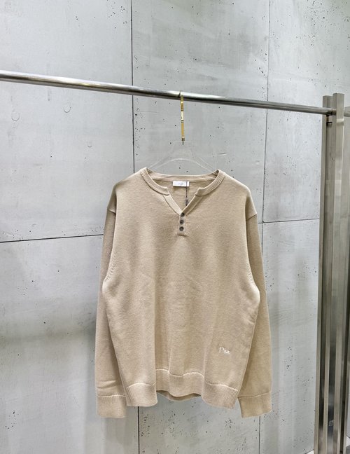 Dior V-Neck Knit Wool Long Sleeve Sweater