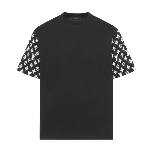 Louis Vuitton Custom Fabric Short Sleeve T-Shirt with Patch