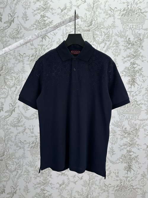 Gucci Crystal-Embellished Cotton Polo Shirt
