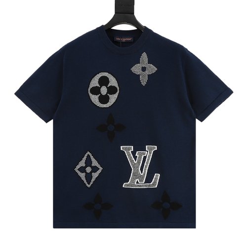 Louis Vuitton Cotton Blend Short-Sleeve with Ski Embroidered Four-Leaf Clover