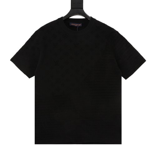 Louis Vuitton Monogram Jacquard Flocked Knitted Short-Sleeve Shirt