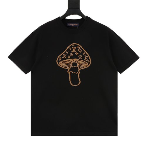 Louis Vuitton Knit Short Sleeve with Mushroom Intarsia and Logo Accent
