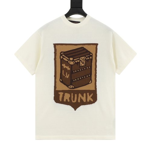 Louis Vuitton Trunk Motif Jacquard Knit Short Sleeve Shirt