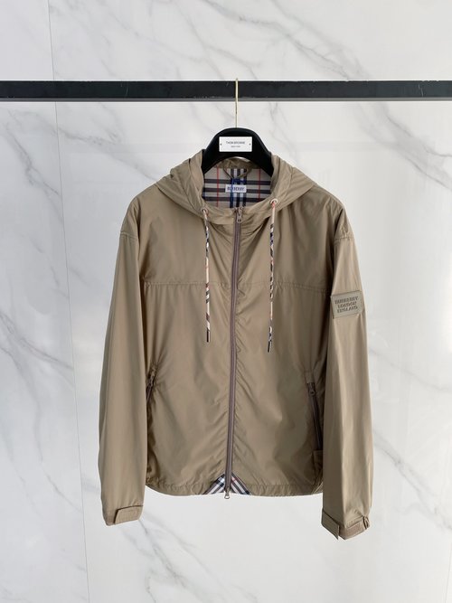 Burberry Premium Hooded Jacket in Black or Khaki