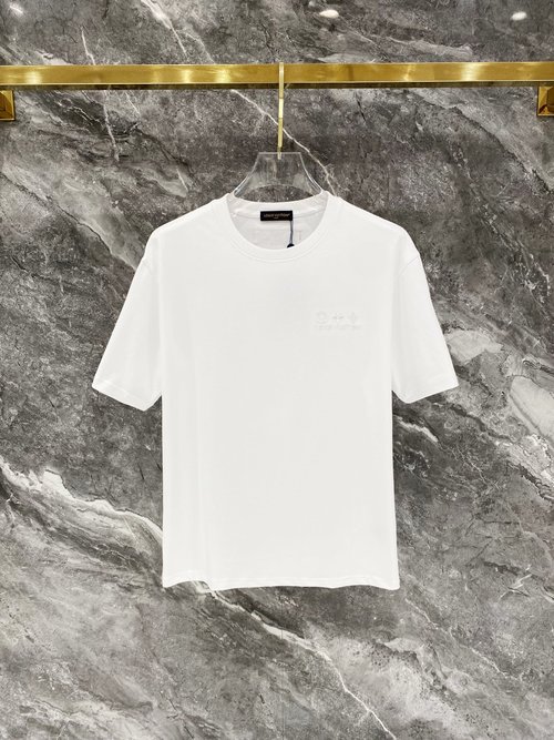 Louis Vuitton Classic Logo Cotton Short-Sleeved T-Shirt (No Chinese detected, title optimized for clarity)