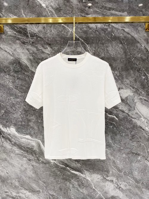 Louis Vuitton Embossed Jacquard Knit Round-neck T-shirt