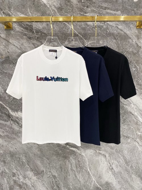 Louis Vuitton Cotton T-shirt with 3D Logo Embroidery