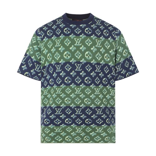 Louis Vuitton Wool Short-Sleeve Shirt with Jacquard Collar