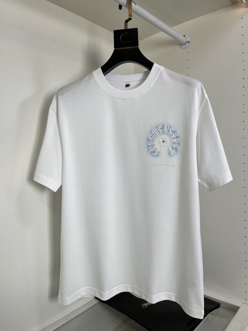Chrome Hearts Fashionable Heavy Designed Round-Neck T-Shirt