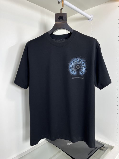 Chrome Hearts Fashionable Heavy Designed Round-Neck T-Shirt