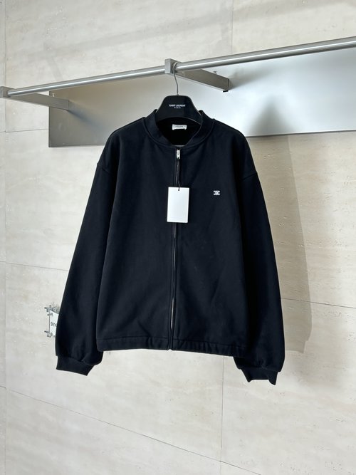 Celine Cotton Embroidered Baseball Jacket