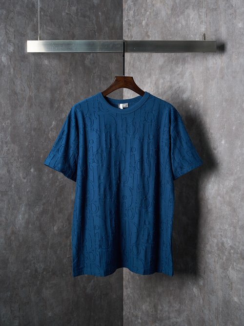 Dior Full Jacquard Logo Cotton Short-Sleeve Plain Knit