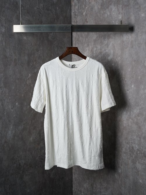 Dior Full Jacquard Logo Cotton Short-Sleeve Plain Knit