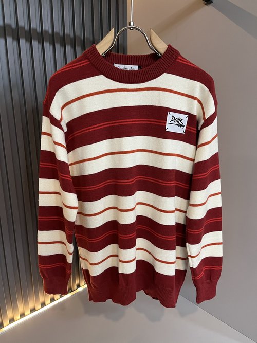 Dior Knitted Wool Sweater with Logo Badge