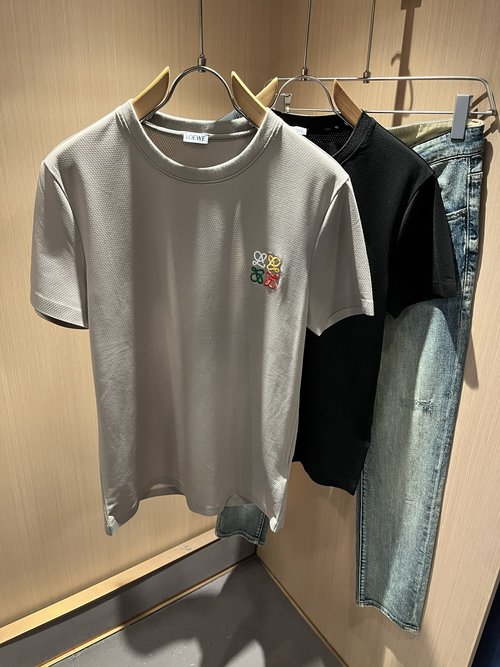 Loewe Cotton T-Shirt with Logo Embroidery