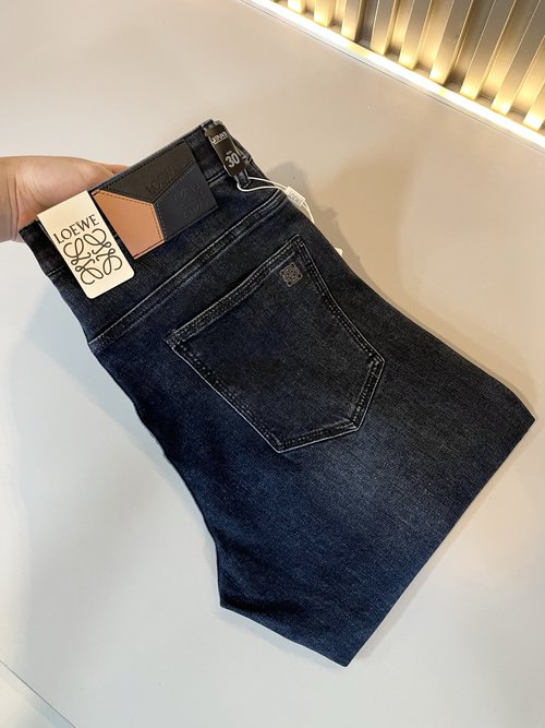 Loewe Premium Casual Pants with Leather Logo