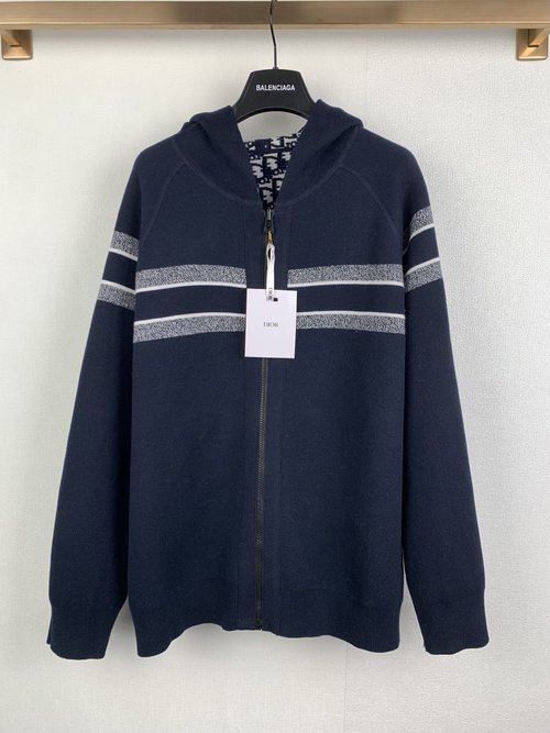 Dior Double-Sided Knit Wool Sweater with Hidden Seams