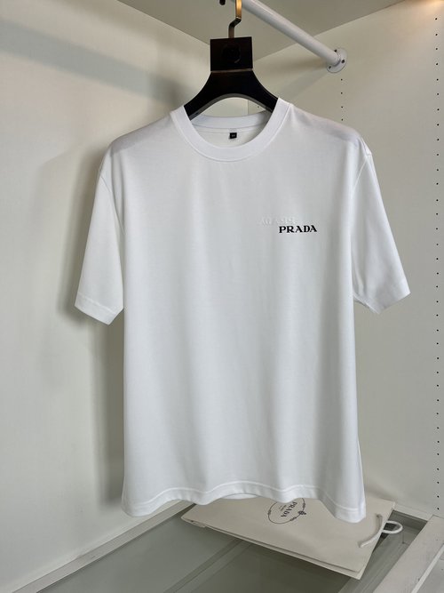Prada New Short Sleeve T-Shirt with Double Logo