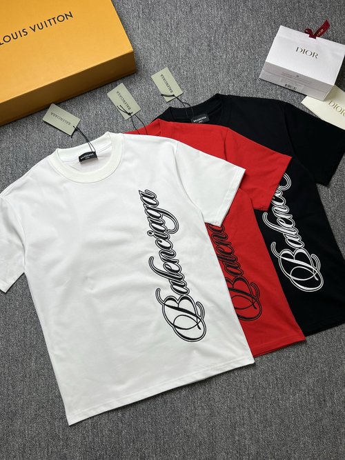 Balenciaga Black and White Short Sleeve T-Shirt