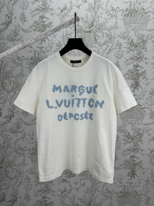 Louis Vuitton Round Neck Letter Print T-Shirt