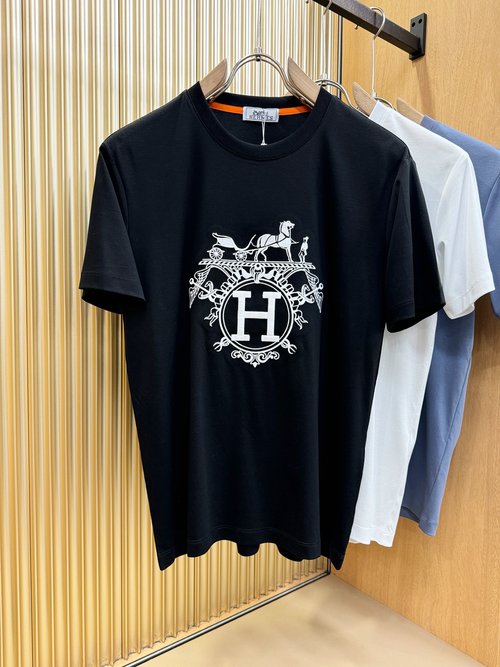 Hermes Embroidered Tencel Short Sleeve Top