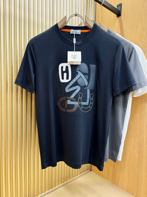 Hermes Embroidered Tencel Short Sleeve Top