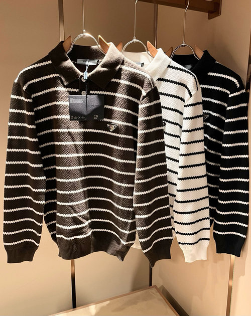 Prada Knit Wool Sweater with Triangle Logo