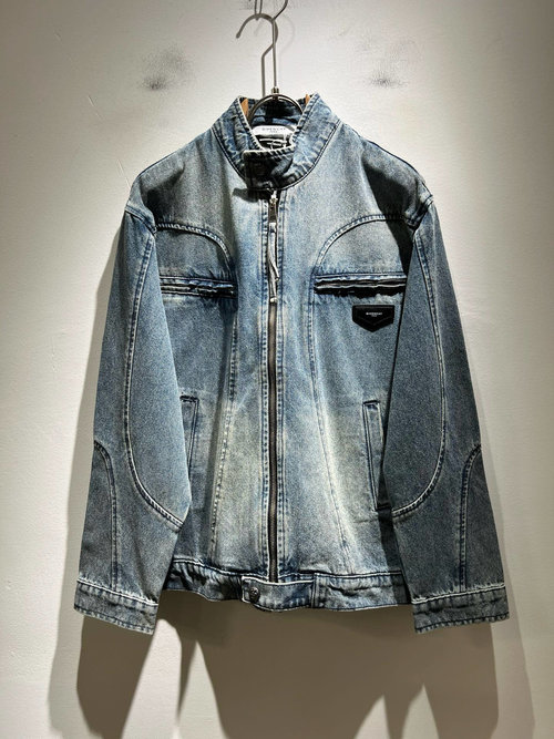 Gucci Denim Long-Sleeve Jacket with Logo