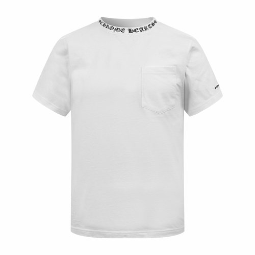 Chrome Hearts White Short Sleeve Shirt with Sanskrit Print and Gothic Text