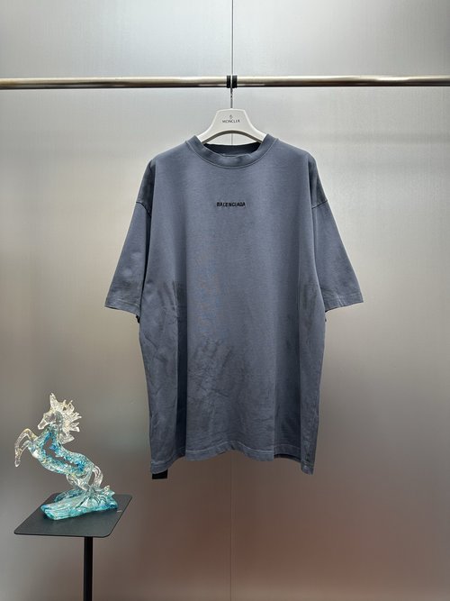 Balenciaga Graphic Faded Effect Embroidered T-Shirt