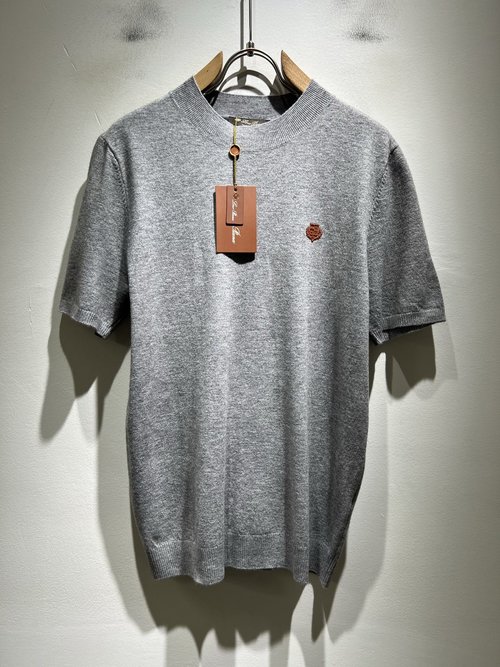 Loro Piana Knitted Short-Sleeve T-Shirt for Commuting