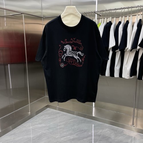 Louis Vuitton Red Horse - themed Printed Cotton T - Shirt