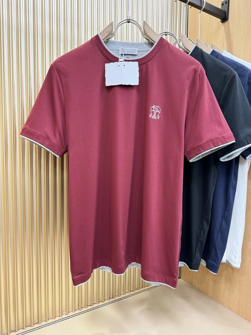 Brunello Cucinelli Top - grade Fashionable Short - sleeved T - shirt