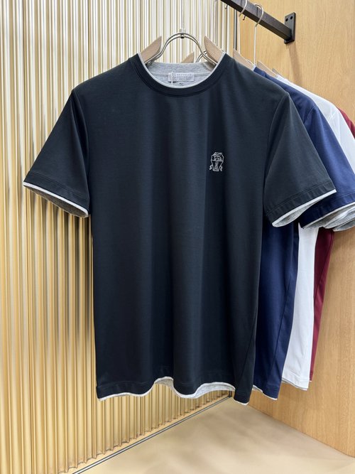 Brunello Cucinelli Custom - made Short Sleeve in Soft Fabric with Luxury Design