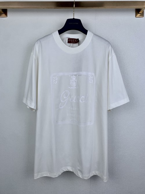 Gucci Soft Knitted Cotton T-Shirt with Plaster Printing