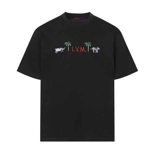 Louis Vuitton T-Shirt with Alphabet Logo and Animal Embroidery